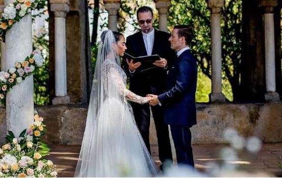Peter and Emily during their marriage ceremony